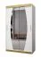 Moderner Kleiderschrank Schwarzhorn 04, Weiß Matt, 2 Kleiderstangen, Maße: 200 x 120 x 62 cm, polierter Spiegel, Griffe: Gold
