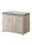Schuhschrank mit Sitzgelegenheit inkl. Kissen Bratteli 16, Farbe: Eiche Sonoma, Kissen: Beige, zwei Türen, Maße: 50 x 60 x 32 cm, zwei Fächer, einfaches und modernes Design