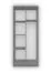 Drehtürenschrank / Kleiderschrank | 192 x 80 x 50 cm | Weiß / Sonoma Eiche | Smolikas 54 | 2 Türen | Kleiderstange | 5 Fächer | violette Holzgriffe
