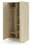 Kleiderschrank | 2-türig | ABS-Kanten | 1 Kleiderstange | 7 Fächer | 100 x 61 x 210 cm | Edegem 03 | Farbe: Eiche Cremona | Drehtürenschrank