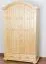 Kleiderschrank | 3 Drehtüren | 5 Fächer | 2 Schubladen | mit Kleiderstange | 133 cm breit | Massivholz | Farbe: Natur Abbildung