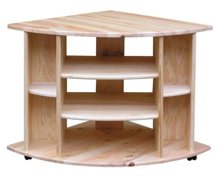TV-Unterschrank Massivholz Farbe: Natur 65x65x65 cm Abbildung