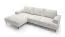 Ecksofa Barlby 01 inkl. Ottomane Links, Wohnlandschaft, mit Cord-Stoff, Wellenfederung, Farbe: Beige, 3 große Polster, Maße: 83 x 275 x 173 cm