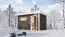 Saunahaus "Linnea 3" SET mit Holzofen & moderner Tür, Farbe: Terragrau - 396 x 231 cm (B x T), Grundfläche: 8,4 m²
