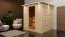 Sauna "Jonna" SET mit bronzierter Tür und Kranz  mit Ofen 9 kW - 224 x 210 x 206 cm (B x T x H)