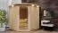 Sauna "Nooa" SET mit Klarglastür, Kranz & Ofen externe Steuerung easy 9 KW - 210 x 210 x 202 cm (B x T x H)