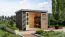 Pultdach Gartenhaus, Fichte terragrau/graualuminium, metallverstärkte-Ecken, wartungsarm, Zylinderschloss, langlebig, Trapezblechdach, 2,98x2,13m