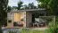 Holz Gartenhaus Anbaudach 2,35 m, nordische Fichte wassergrau/graualuminium, Trapezblechdach, metallverstärkte-Ecken, Zylinderschloss, 2,09 × 2,13 m