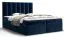 Modernes Boxspringbett Pirin 15, Farbe: Blau - Liegefläche: 180 x 200 cm (B x L), mit genügend Stauraum