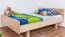 Kinderbett / Jugendbett Buche massiv Vollholz natur 116B, inkl. Lattenrost - 200 x 140 cm (L x B)