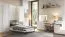 Schrankbett Ersigen 07 in Weiß, Liegefläche 90 x 200 cm, Griffe in Gold, ABS Kantenschutz, Einzelbett zusammenklappbar, Wandbett