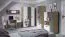 Jugendzimmer - Drehtürenschrank / Kleiderschrank Sallingsund 02, Farbe: Eiche / Weiß / Anthrazit - Abmessungen: 191 x 120 x 51 cm (H x B x T), mit 3 Türen und 5 Fächern