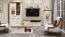 Vitrine Lotofaga 10, Farbe: Weiß / Walnuss - 200 x 101 x 48 cm (H x B x T)