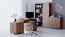 Schrank Mojokerto 21, Farbe: Walnuss / Schwarz - Abmessungen: 194 x 60 x 39 cm (H x B x T)