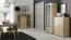 Vitrine Kainanto 08, Farbe: Eiche / Grau - Abmessungen: 140 x 156 x 49 cm (H x B x T)