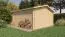 Gartenhaus Wiesentraum 08, Naturbelassen, 44 mm Blockbohlenhaus, Grundfläche 16 m², Satteldach, mit 1 Doppeltür und 1 Einzelfenster