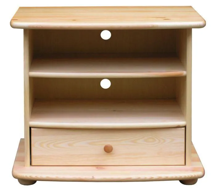 TV-Schrank Landhausstil Massivholz Farbe: Natur 66x72x44 cm Abbildung