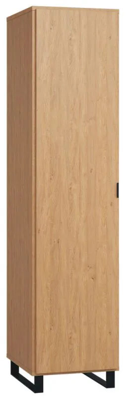 Schmaler 47 cm breiter Kleiderschrank mit 1 Tür | Farbe: Eiche Abbildung