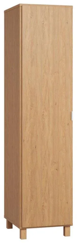Garderobenschrank schmal, Farbe: Eiche - Abmessungen: 195 x 47 x 57 cm (H x B x T) Abbildung