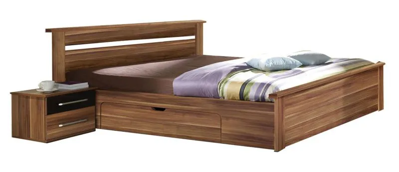 Bett 180 x 200 cm Braun / Schwarz Abbildung