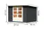 Gartenhaus / Gerätehaus mit Doppeltür & großen Lichtausschnitten, Nordische Fichte Anthrazit, Pultdach, 6,16 m², 2,97 x 2,37 cm, 28 mm Blockbohlen