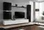 Außergewöhnliche Wohnwand Balestrand 118, Farbe: Schwarz / Weiß - Abmessungen: 180 x 280 x 40 cm (H x B x T), mit fünf Türen
