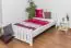 Kinderbett / Jugendbett Kiefer massiv Vollholz weiß lackiert 66, inkl. Lattenrost - Abmessung 100 x 200 cm