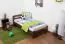 Kinderbett / Jugendbett Kiefer Vollholz massiv Nussfarben A7, inkl. Lattenrost - Abmessungen: 90 x 200 cm