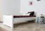 Einzelbett / Gästebett Buche massiv Vollholz weiß 107, inkl. Lattenrost - Abmessung 80 x 200 cm
