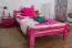 Einzelbett/ Gästebett "Easy Premium Line" K4, 120 x 200 cm Buche Vollholz massiv rosa lackiert