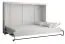Schrankbett Namsan 03 horizontal, Farbe: Weiß matt / Schwarz matt - Liegefläche: 140 x 200 cm (B x L)