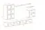 Wohnwand Kongsvinger 18, Farbe: Eiche Wotan / Grau Hochglanz - Abmessungen: 160 x 270 x 40 cm (H x B x T), mit fünf Türen