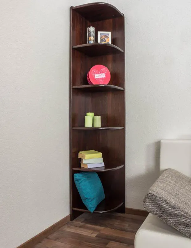 Bücherregal - 40 cm breit, Kiefer Holz-Massiv, Farbe: Nuss Abbildung