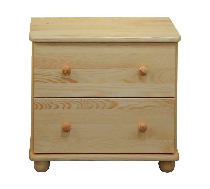 Nachtkommode Natur 55x60x42 (HxBxT) Kiefer massiv, 2 Schublade(n) Abbildung