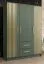 Außergewöhnlicher Kleiderschrank mit 10 Fächern Similaun 69, Farbe: Grün - Abmessungen: 202 x 153 x 40 cm (H x B x T), mit zwei Schubladen und einer Kleiderstange