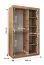 Schiebetürenschrank mit einer Spiegeltür Musala 05, Farbe: Eiche Artisan, 1,2 Meter breit, fünf Fächer, zwei Kleiderstangen, Aluminiumschienen, Kleiderschrank