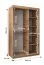 Kleiderschrank / Schiebetürenschrank | Farbe: Walnuss | eine Spiegeltür | 1,2 Meter breit | fünf Fächer | Aluminiumschienen | zwei Kleiderstangen