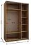 Kleiderschrank / Schiebetürenschrank | 245,5 x 150 x 64 cm | 2 Schiebetüren | 2 Kleiderstangen| 6 Fächer | 6 Einlegeböden | Farbe: Eiche Artisan