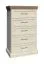 Kommode Badile 13, Farbe: Kiefer Weiß / Braun - 98 x 57 x 46 cm (H x B x T)