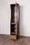 Vitrine Selun 10, Farbe: Eiche Dunkelbraun / Grau - 197 x 50 x 43 cm (H x B x T)
