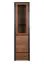 Vitrine Selun 10, Farbe: Eiche Dunkelbraun / Grau - 197 x 50 x 43 cm (H x B x T)