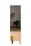 Schrank Slatina 48, Farbe: Eiche / Schwarz, teilmassiv - Abmessungen: 203 x 56 x 63 cm (H x B x T)