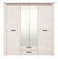 Kleiderschrank / Drehtürenschrank mit zwei Spiegeltüren Zemun 07, Farbe: Eiche Grau / Eiche Weiß, ABS, zwei Schubladen, Maße: 206,5 x 199 x 55,5 cm