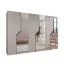Drehtürenschrank | 3 Spiegeltüren | Farbe: Kaschmir | 3 Fächer | 3 Kleiderstangen | Soft-Close-Funktion | Griffe: Schwarz | Maße: 300 x 52 x 202 cm | Kleiderschrank | ABS-Kanten