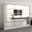 Großer 250 cm breiter Kleiderschrank mit 10 Fächern und 3 Türen | Farbe: Sonoma Eiche / Weiß Abbildung