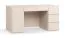 Schreibtisch | Farbe: Beige | 4 Schubladen | Maße: 140 x 67 x 68,5 cm | zwei Fächer | Soft-Close Funktion | Funktionsleiste | Griffe: Weiß | für Büro