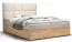 Modernes Einzelbett mit weichen Veloursstoff Pilio 46, Farbe: Beige / Eiche Golden Craft - Liegefläche: 140 x 200 cm (B x L)