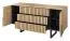 Kommode Slatina 10, Farbe: Eiche / Schwarz, teilmassiv - Abmessungen: 71 x 140 x 45 cm (H x B x T)