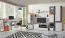 Jugendzimmer - Schrank "Emilian" 06, Kiefer gebleicht / Dunkelgrau - Abmessungen: 195 x 45 x 40 cm (H x B x T)