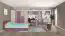 Kinderzimmer - Rollcontainer Koa 10, Farbe: Eiche / Violett - Abmessungen: 64 x 40 x 42 cm (H x B x T)